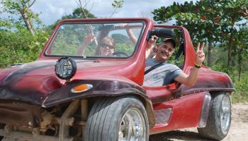 Happy fun buggy travelers.